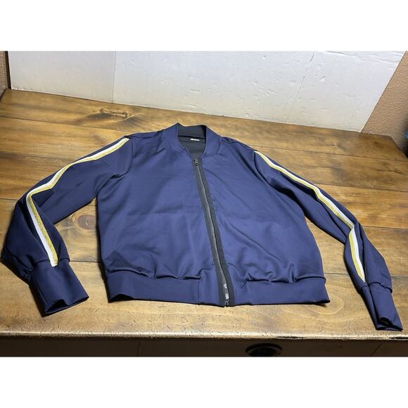 ULTRACOR Jacket Womens XL Blue With Stripes Athletic Training Workout Track - Picture 1 of 12